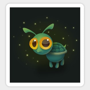 Turtle and fireflies Sticker